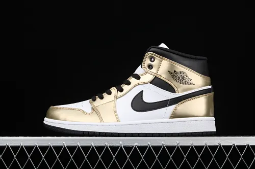 All categories Air Jordan Jordan series basketball shoes Air Jordan 1 Mid G version pure original Air Jordan 1 Mid AJ1 Joe 1 liquid gold DC1419-700